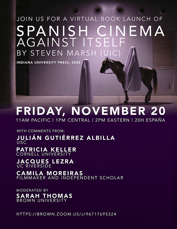 Virtual Book Launch for «Spanish Cinema Against Itself» – Steven Marsh | 20 de noviembre